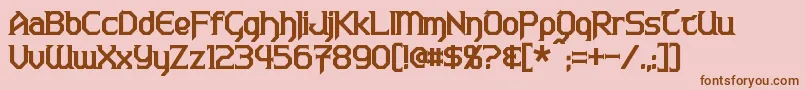 Шрифт WarlordsBold – коричневые шрифты на розовом фоне