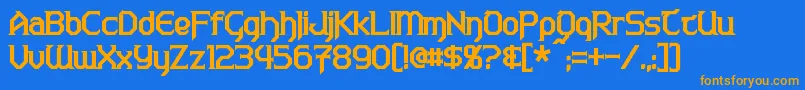 WarlordsBold Font – Orange Fonts on Blue Background