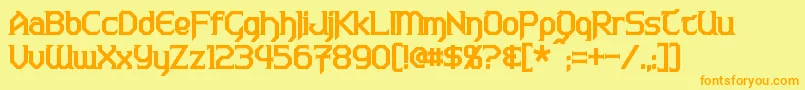 WarlordsBold Font – Orange Fonts on Yellow Background