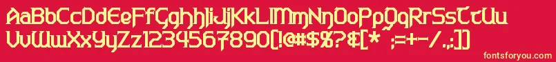 WarlordsBold Font – Yellow Fonts on Red Background