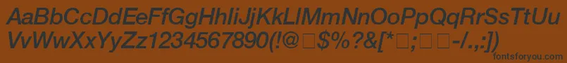HelveticaMediumitalic Font – Black Fonts on Brown Background