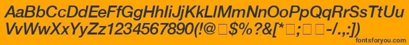 HelveticaMediumitalic Font – Black Fonts on Orange Background