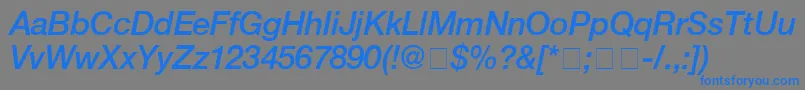 HelveticaMediumitalic Font – Blue Fonts on Gray Background