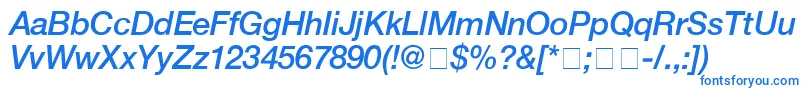 フォントHelveticaMediumitalic – 青いフォント
