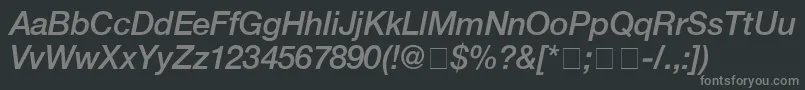 Czcionka HelveticaMediumitalic – szare czcionki na czarnym tle