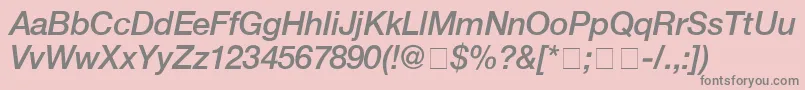 Fonte HelveticaMediumitalic – fontes cinzas em um fundo rosa