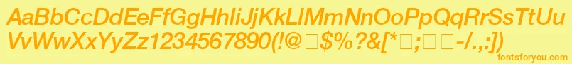 Шрифт HelveticaMediumitalic – оранжевые шрифты на жёлтом фоне