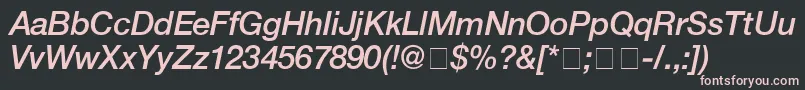 フォントHelveticaMediumitalic – 黒い背景にピンクのフォント