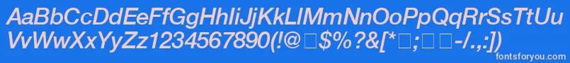 フォントHelveticaMediumitalic – ピンクの文字、青い背景