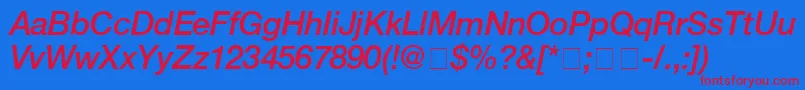 Fonte HelveticaMediumitalic – fontes vermelhas em um fundo azul