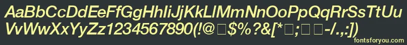 HelveticaMediumitalic Font – Yellow Fonts on Black Background