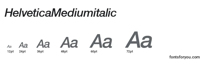 Tamanhos de fonte HelveticaMediumitalic