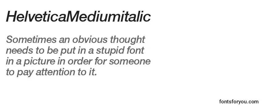 Przegląd czcionki HelveticaMediumitalic