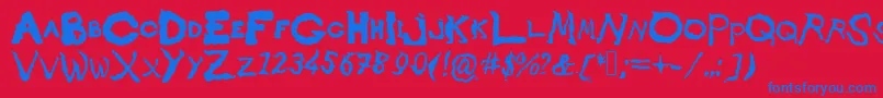 Smokycloud Font – Blue Fonts on Red Background