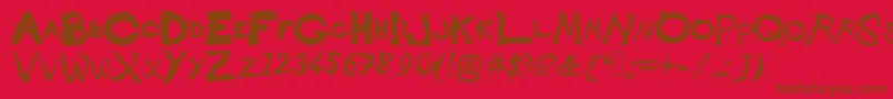 Smokycloud Font – Brown Fonts on Red Background