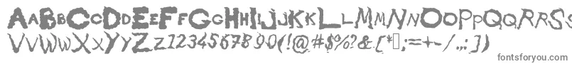 Smokycloud-fontti – harmaat kirjasimet valkoisella taustalla
