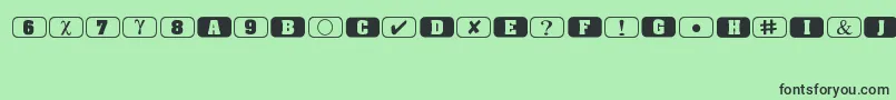 Bullets1 Font – Black Fonts on Green Background