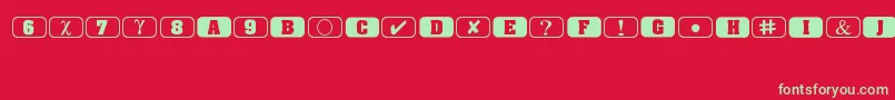 フォントBullets1 – 赤い背景に緑の文字
