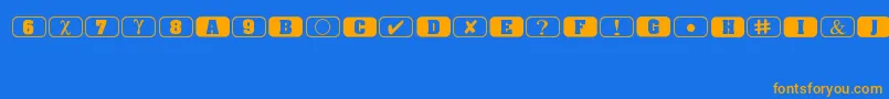 Bullets1 Font – Orange Fonts on Blue Background