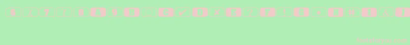 Bullets1-fontti – vaaleanpunaiset fontit vihreällä taustalla