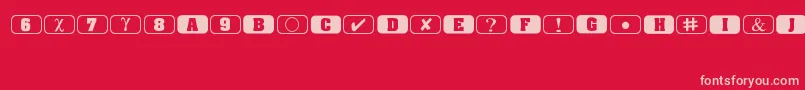 フォントBullets1 – 赤い背景にピンクのフォント