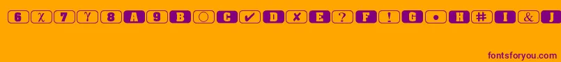 Bullets1 Font – Purple Fonts on Orange Background