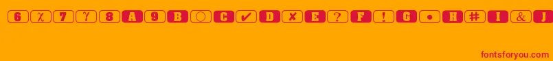フォントBullets1 – オレンジの背景に赤い文字
