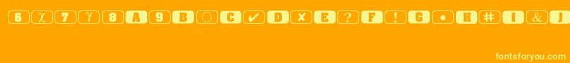Bullets1 Font – Yellow Fonts on Orange Background