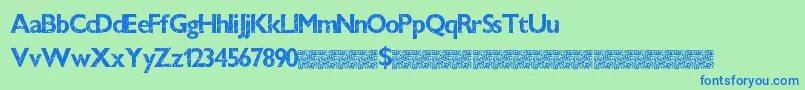 Czcionka Windowcrash – niebieskie czcionki na zielonym tle