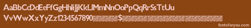 Windowcrash-Schriftart – Rosa Schriften auf braunem Hintergrund