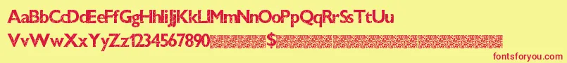 Windowcrash Font – Red Fonts on Yellow Background