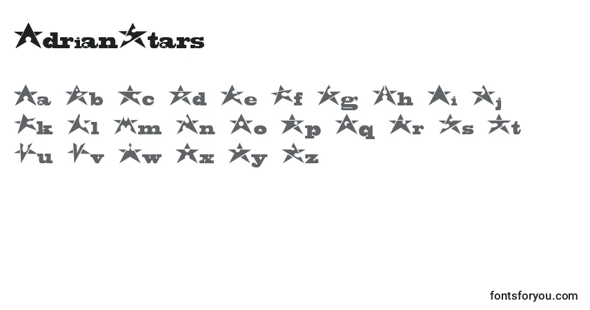 AdrianStarsフォント–アルファベット、数字、特殊文字