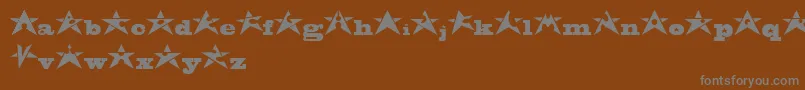 Weitere Informationen zur AdrianStars-Schriftart AdrianStars-Schriftart – Graue Schriften auf braunem Hintergrund