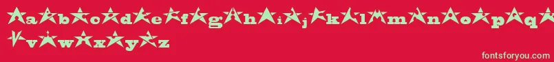 AdrianStars Font – Green Fonts on Red Background