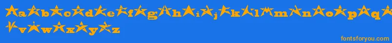 AdrianStars Font – Orange Fonts on Blue Background