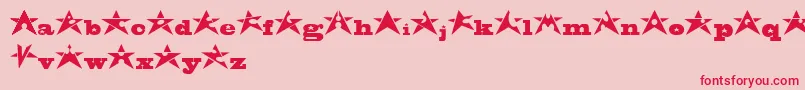 Czcionka AdrianStars – czerwone czcionki na różowym tle
