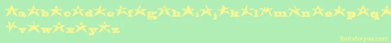 AdrianStars Font – Yellow Fonts on Green Background