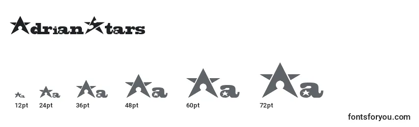 Размеры шрифта AdrianStars
