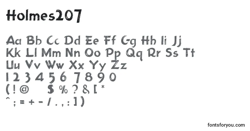 Czcionka Holmes207 – alfabet, cyfry, specjalne znaki