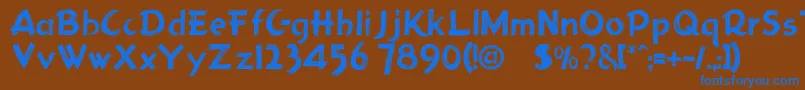 フォントHolmes207 – 茶色の背景に青い文字