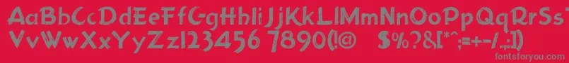 Holmes207-fontti – harmaat kirjasimet punaisella taustalla