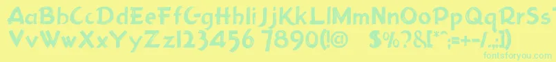 Holmes207 Font – Green Fonts on Yellow Background