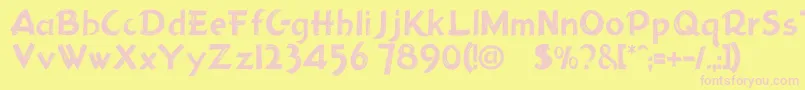 Holmes207-fontti – vaaleanpunaiset fontit keltaisella taustalla