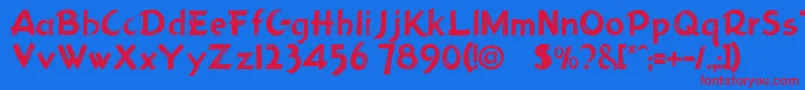 Holmes207 Font – Red Fonts on Blue Background