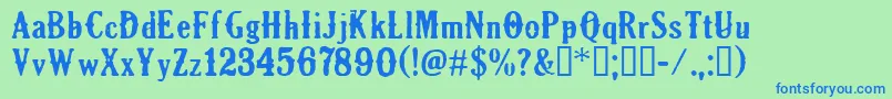 CfoldmilwaukeeRegular Font – Blue Fonts on Green Background