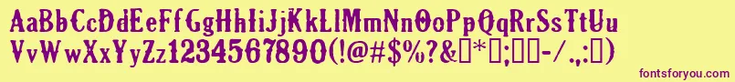 CfoldmilwaukeeRegular Font – Purple Fonts on Yellow Background