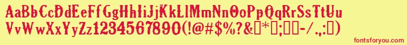 CfoldmilwaukeeRegular Font – Red Fonts on Yellow Background