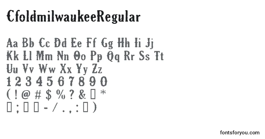 characters of cfoldmilwaukeeregular font, letter of cfoldmilwaukeeregular font, alphabet of  cfoldmilwaukeeregular font
