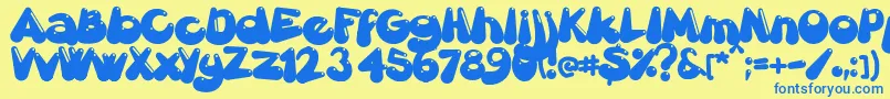 Gretoonhighlight Font – Blue Fonts on Yellow Background