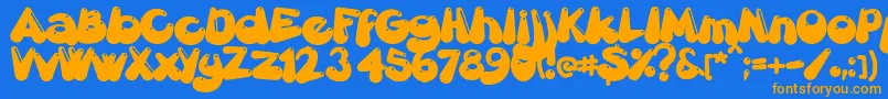 Gretoonhighlight Font – Orange Fonts on Blue Background